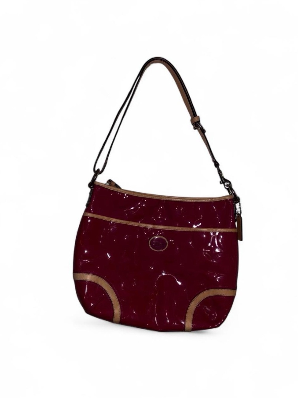 coach peyton glossy patent leather shoulder bag